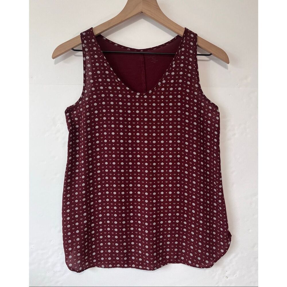 LOFT Outlet Petite Red/Brown Sleeveless Tank Size XSP
